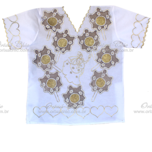 BATA MASCULINA COM ABEBES/CORAÇÕES/ OXUM RICHELIEUR