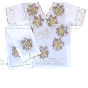 CONJUNTO MASCULINO COM ABEBES/CORAÇÕES/ OXUM RICHELIEUR