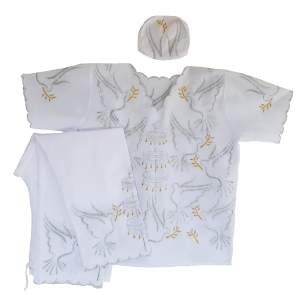 CONJUNTO MASCULINO DE POMBOS ESTILIZADOS E PAXORO